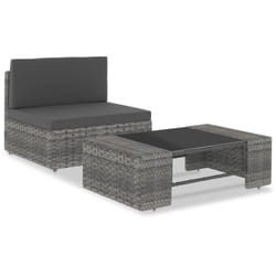 Vidaxl - Salon de jardin 2 pcs Résine tressée Gris