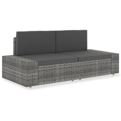 Vidaxl - Canapé sectionnel 2 places Résine tressée Gris