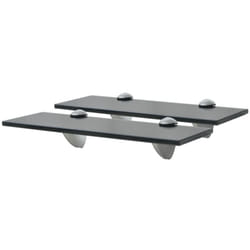 Définissez 2 étagères en verre trempé noir disponibles en différentes tailles Taille : 30 x 20 cm