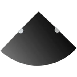 Tagères d'angle 2 pcs et supports chromés Verre Noir 35x35 cm - Vidaxl