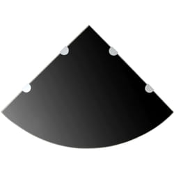 vidaXL Étagères d'angle 2 pcs et supports chromés Verre Noir 45x45 cm - TU