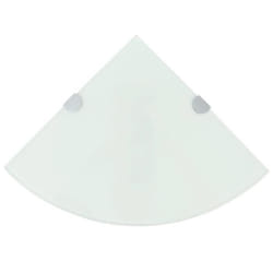 vidaXL Étagères d'angle 2 pcs et supports chromés Verre Blanc 35x35 cm - TU