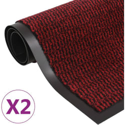 vidaXL Paillassons rectangulaires 2 pcs 60 x 90 cm Rouge - TU