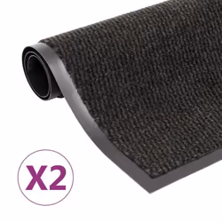vidaXL Paillassons rectangulaires 2 pcs 80 x 120 cm Noir - TU