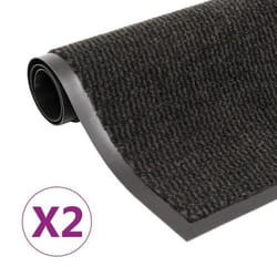 vidaXL Paillassons rectangulaires 2 pcs 80 x 120 cm Noir - TU