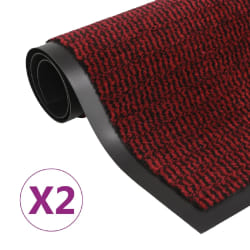 vidaXL Paillassons rectangulaires 2 pcs 80 x 120 cm Rouge - TU