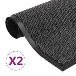 vidaXL Paillassons rectangulaires 2 pcs 120 x 180 cm Anthracite - TU