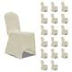 vidaXL Housses élastiques de chaise Crème 18 pcs