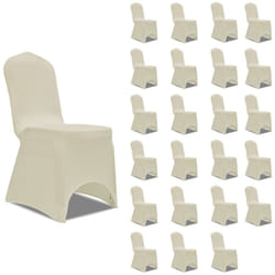 Vidaxl - Housses élastiques de chaise Crème 24 pcs
