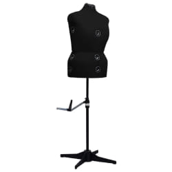 vidaXL Mannequin de robe ajustable pour femme Noir L Taille 44-50 - TU