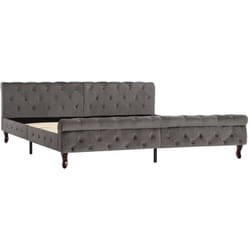 Vidaxl - Cadre de lit sans matelas gris velours 200x200 cm