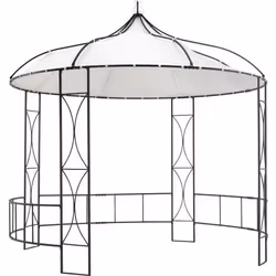 vidaXL Belvédère 300 x 290 cm Blanc Rond - TU