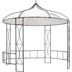 vidaXL Belvédère 300 x 290 cm Blanc Rond - TU