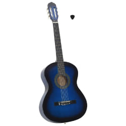 vidaXL Guitare classique pour débutants Bleu 4/4 39" Tilleul