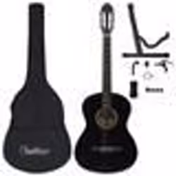 vidaXL Jeu de guitare classique de débutant 12 pcs Noir 4/4 39"