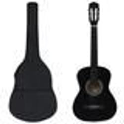 vidaXL Jeu de guitare classique pour débutants 8 pcs noir 3/4 36"