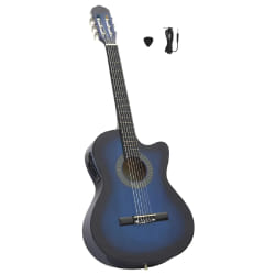 vidaXL Guitare découpée classique occidentale égaliseur 6 cordes Bleu