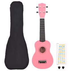 vidaXL Jeu de ukulélé soprano avec sac pour enfants Rose 21"