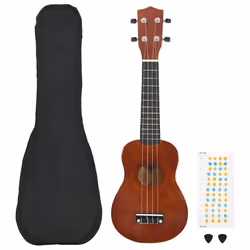 vidaXL Jeu de ukulélé soprano avec sac pour enfants bois foncé 23"