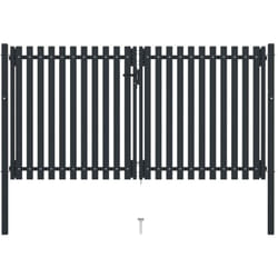 Vidaxl - Portail de clôture à double porte Acier 306x200 cm Anthracite