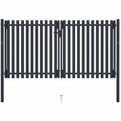 DESCRIPTION GÉNÉRALE Ce portail à double porte offre une entrée de style contemporain pour dissimuler votre jardin du monde e ...