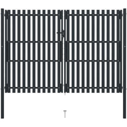 Vidaxl - Portail de clôture à double porte Acier 306x250 cm Anthracite