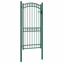 vidaXL Portail clôture avec dessus arqué 100x200 cm - Vert