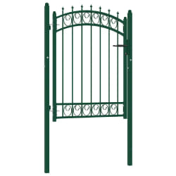 vidaXL Portail de clôture avec pointes Acier 100x125 cm Vert