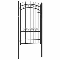 VIDAXL Portail de clôture noir acier 100x175 cm