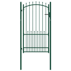 vidaXL Porte de Clôture Vert 100 x 175 cm Acier peint par poudre