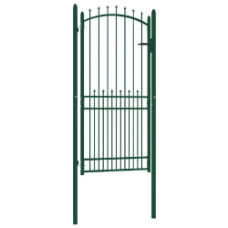 vidaXL Portail de clôture avec pointes acier 100 x 200 cm - Vert