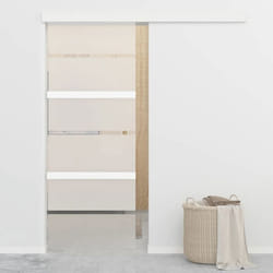 vidaXL Porte coulissante Verre ESG et aluminium 76x212 cm Argenté