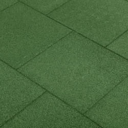 Carreaux de protection antichoc 12pcs Caoutchouc 50x50x3cm Vert Vidaxl