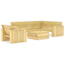 Vidaxl - Salon de jardin 3 pcs Bois de pin imprégné