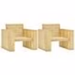 vidaXL Chaises de jardin lot de 2 89x76x76 cm Bois de pin imprégné - TU