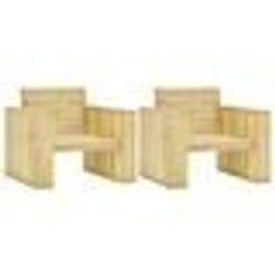 vidaXL Chaises de jardin lot de 2 89x76x76 cm Bois de pin imprégné - TU