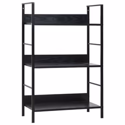 VidaXL 288218, Noir, 3 étagères, Acier, Bois, 15 kg, 45 kg