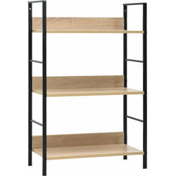 Bibliothèque à 3 niveaux chêne 60x27,6x90,5cm bois d'ingénierie Vidaxl