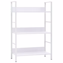 VidaXL 288220, Blanc, 3 étagères, Acier, Bois, 15 kg, 45 kg