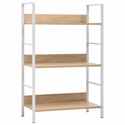 VidaXL 288221, Chêne, Blanc, 3 étagères, Acier, Bois, 15 kg, 45 kg