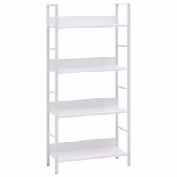 VidaXL 288224, Blanc, 4 étagères, Acier, Bois, 15 kg, 60 kg