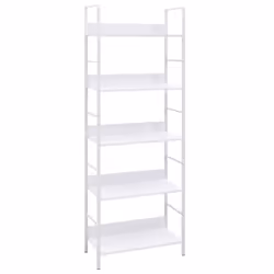 VidaXL 288228, Blanc, 5 étagères, Acier, Bois, 15 kg, 75 kg