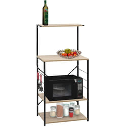 Vidaxl - Armoire à micro-ondes noir et chêne 60x39,6x123 cm