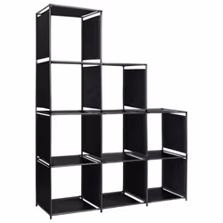 VidaXL 288321, Noir, 9 étagères, Acier, 1300 mm, 450 mm, 1700 mm