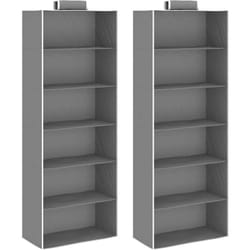 Vidaxl - tagères suspendues de rangement 2 pcs 6 niveaux Tissu