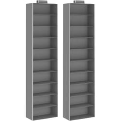 Vidaxl - tagères suspendues de rangement 2 pcs 10 niveaux Tissu Gris