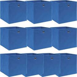 Boîtes de rangement 10 pcs Bleu 32x32x32 cm Tissu Vidaxl