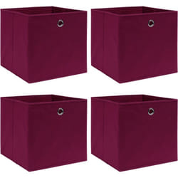 Vidaxl - Boîtes de rangement 4 pcs Rouge foncé 32x32x32 cm Tissu