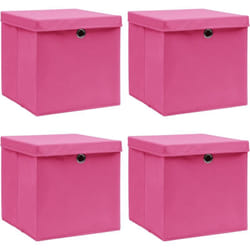 Vidaxl - Boîtes de rangement avec couvercles 4 pcs Rose 32x32x32cm Tissu