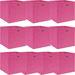Boîtes de rangement 10 pcs Rose 32x32x32 cm Tissu Vidaxl